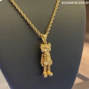 Kaws friends movable joints pendant silver